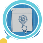 Icono de protección de valor intangible con sello digital en gestión documental.